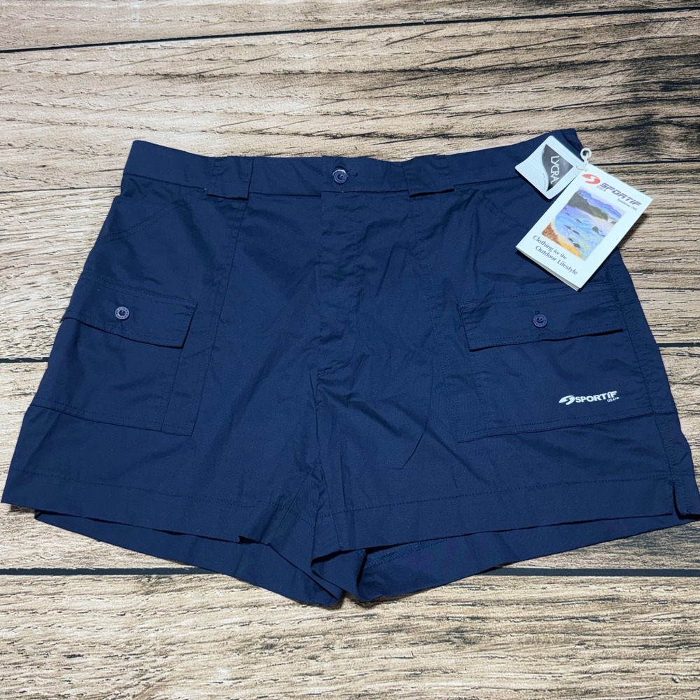 Sportif USA Cargo Shorts Men 40 Navy Blue Outdoor Hiking Utility 610110 NEW